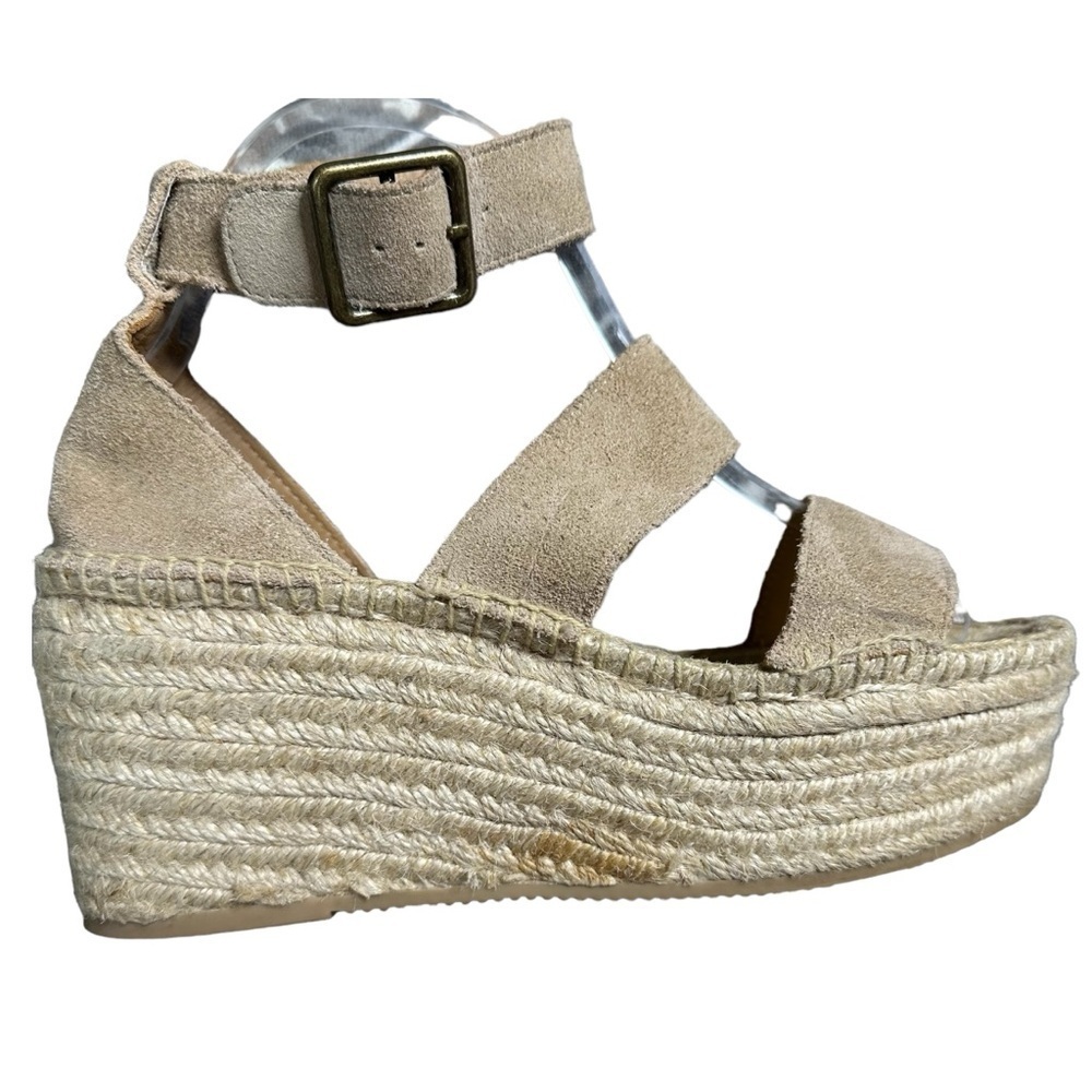 Soludos Platform Espadrille Wedge Sandals Suede Ankle Strap Size 7.5 Blush - Picture 15 of 15
